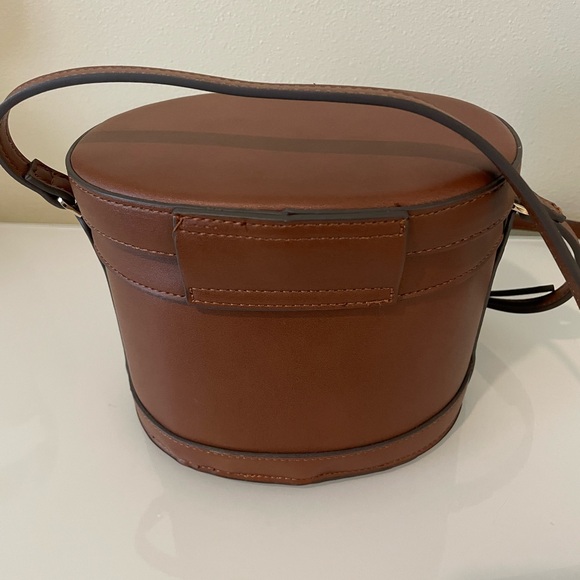 New Mango MNG Elegant Brown Leather Crossbody Bag - Picture 2 of 4